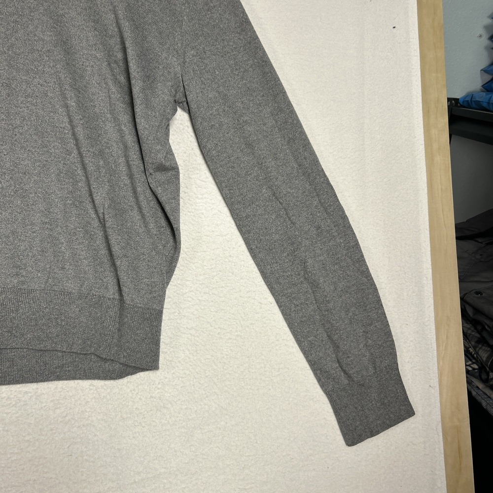 Banana Republic Sweater Mens Large Silk Cashmere Gray Luxury Blend V-Neck Preppy - Picture 2 of 9